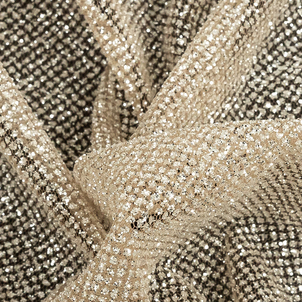 Tulle with Metallic Platinum Glitter - Nude - Platina Collection - Detail Tulle with Metallic Platinum Glitter - Nude - Platina Collection - Detail