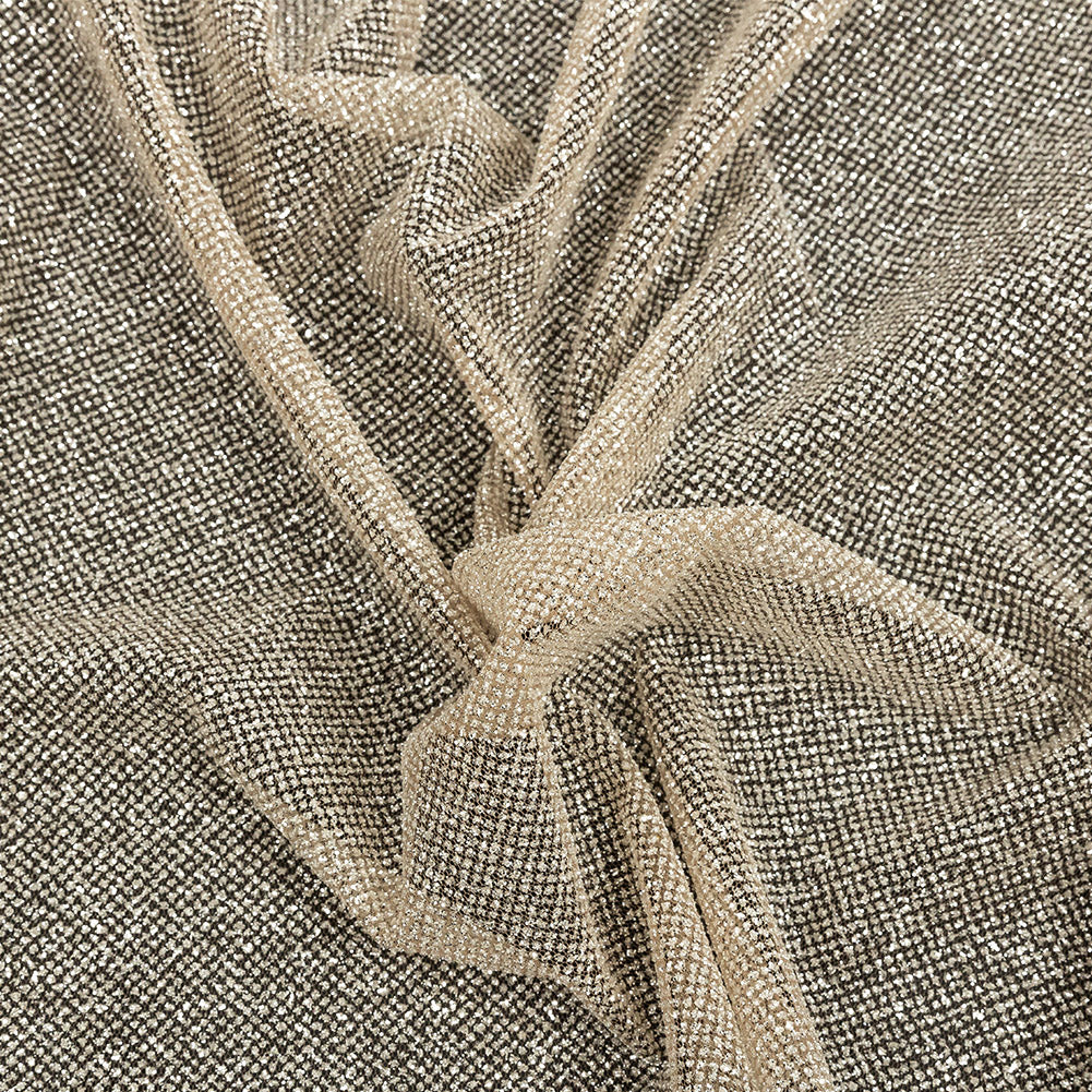 Tulle with Metallic Platinum Glitter - Nude - Platina Collection Tulle with Metallic Platinum Glitter - Nude - Platina Collection