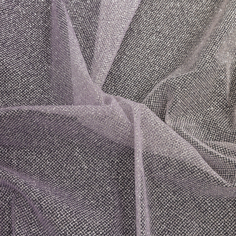 Ombre Tulle with Metallic Platinum Glitter - Lilac and White - Starlet Collection Ombre Tulle with Metallic Platinum Glitter - Lilac and White - Starlet Collection