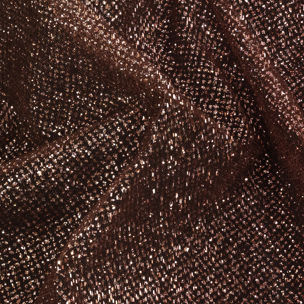 Ombre Tulle with Metallic Platinum Glitter - Maroon and Gold - Starlet Collection - Detail Ombre Tulle with Metallic Platinum Glitter - Maroon and Gold - Starlet Collection - Detail