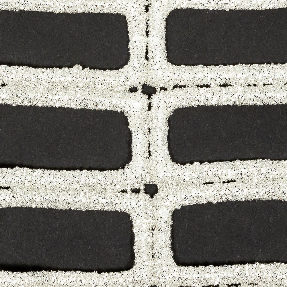 Guipure Lace with Glitter - Off-White Gradient Rectangles Full Guipure Lace with Glitter - Off-White Gradient Rectangles Full