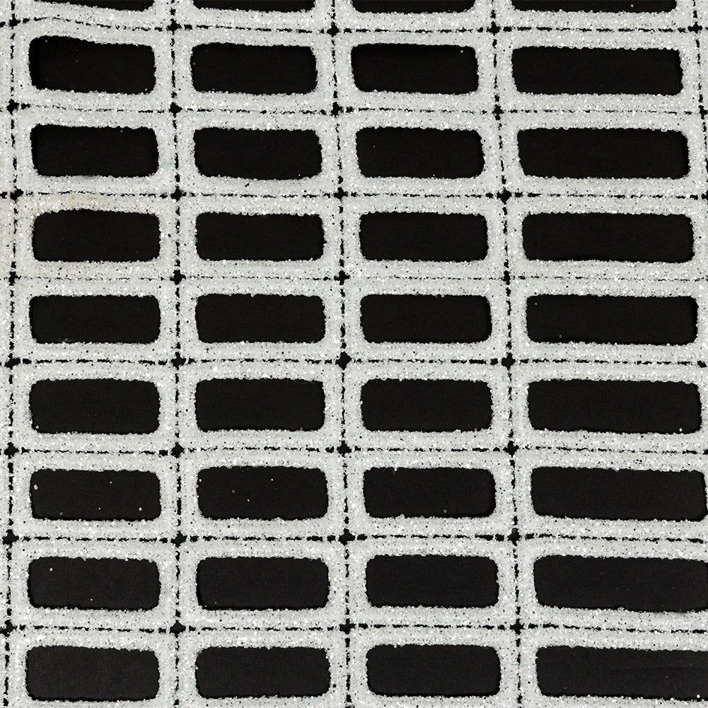 Guipure Lace with Glitter - White Gradient Rectangles Guipure Lace with Glitter - White Gradient Rectangles