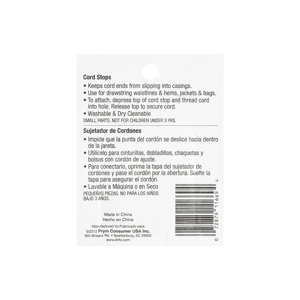 Dritz White Cord Stops - 2 ct Detail Dritz White Cord Stops - 2 ct Detail