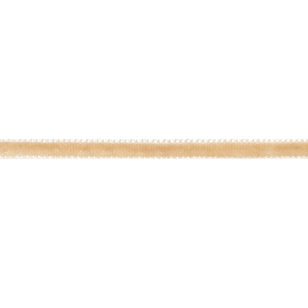 Roasted Almond Single Face Velvet Ribbon - 0.125" Detail Roasted Almond Single Face Velvet Ribbon - 0.125" Detail
