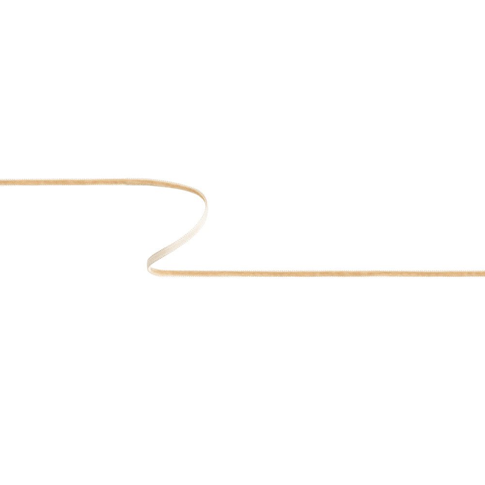Roasted Almond Single Face Velvet Ribbon - 0.125" Roasted Almond Single Face Velvet Ribbon - 0.125"