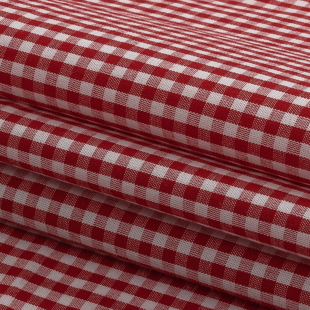 Organic Cotton Gingham 0.125" - Red - Campinas Collection Organic Cotton Gingham 0.125" - Red - Campinas Collection