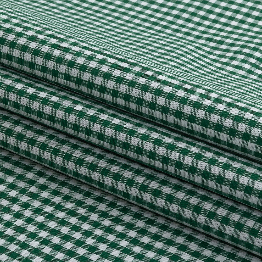 Organic Cotton Gingham 0.125" - Emerald - Campinas Collection Organic Cotton Gingham 0.125" - Emerald - Campinas Collection