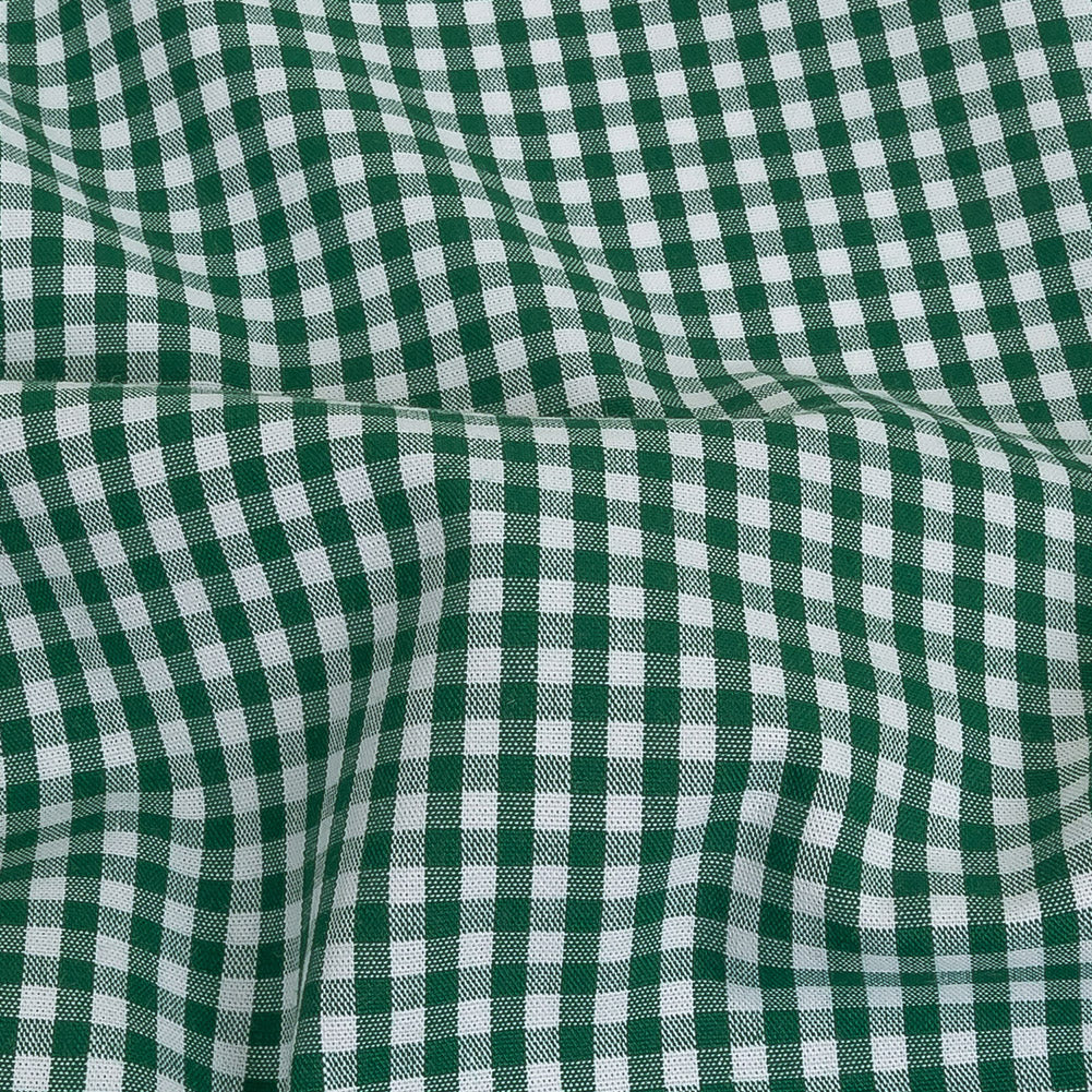 Organic Cotton Gingham 0.125" - Emerald - Campinas Collection Organic Cotton Gingham 0.125" - Emerald - Campinas Collection