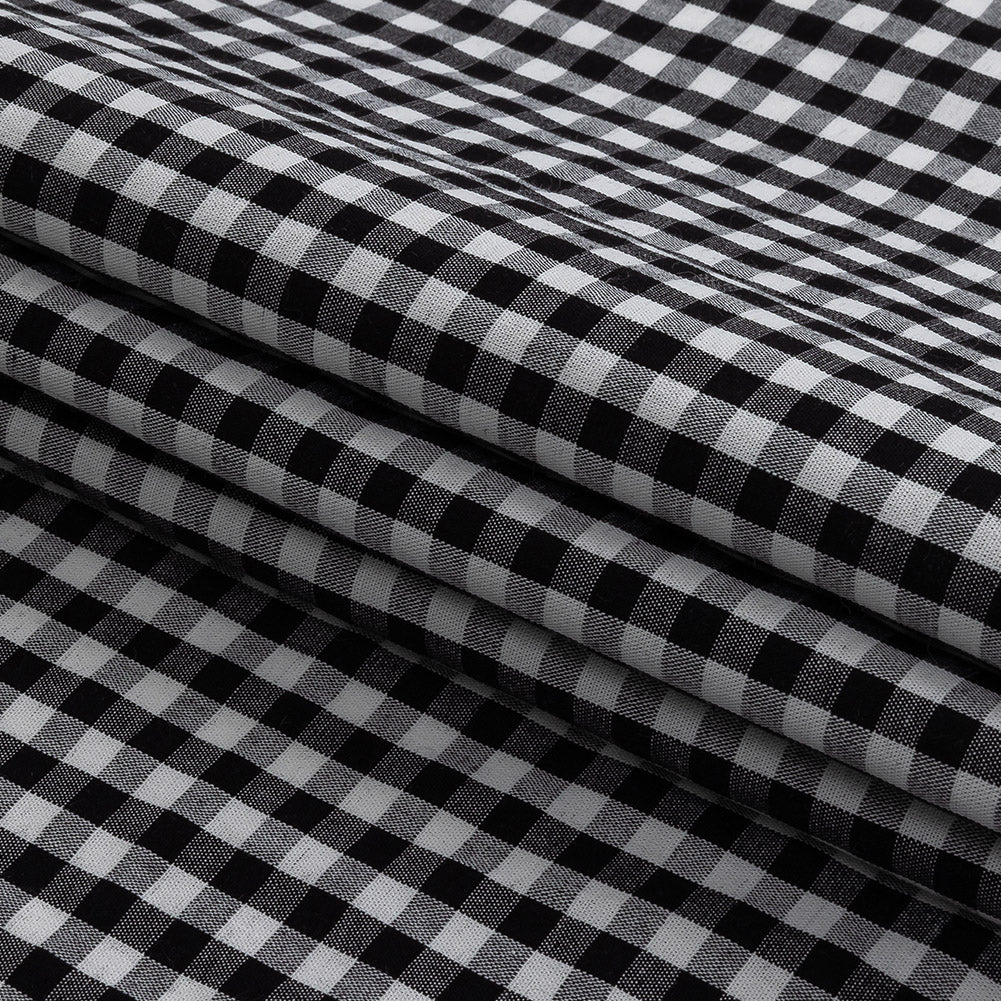 Cotton Gingham 0.25" - Black - Londrina Collection Folded Cotton Gingham 0.25" - Black - Londrina Collection Folded