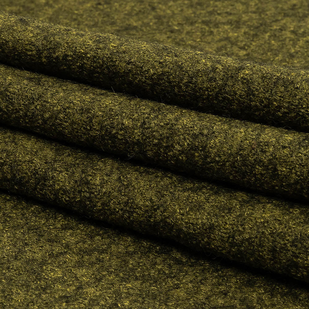 Boiled Wool Coating Fabric - Chartreuse Marbled - Ketil Collection Boiled Wool Coating Fabric - Chartreuse Marbled - Ketil Collection