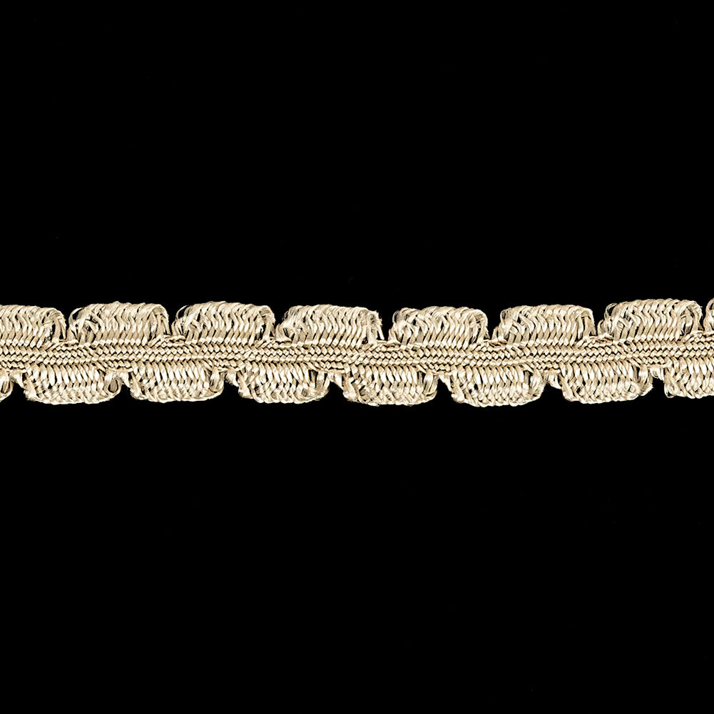 Lustrous Beige Wavy Edged Soutache Trimming - 0.3" Detail Lustrous Beige Wavy Edged Soutache Trimming - 0.3" Detail