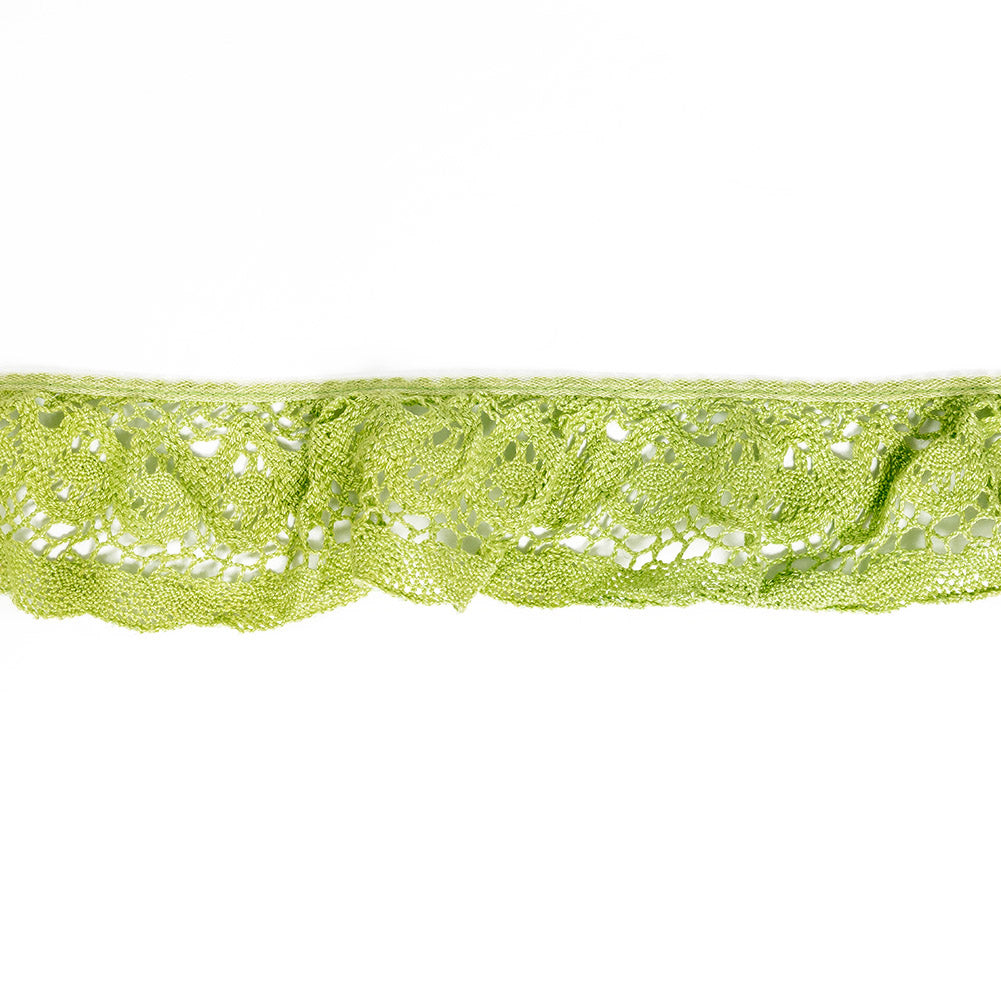 Lucky Green Floral Crocheted Trim - 2.5" Lucky Green Floral Crocheted Trim - 2.5"