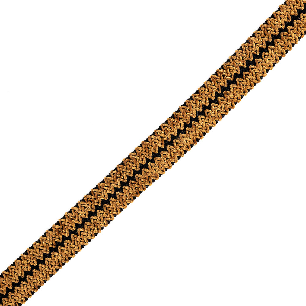 Amber and Black Zig Zag Chenille Trim - 1.375" Amber and Black Zig Zag Chenille Trim - 1.375"