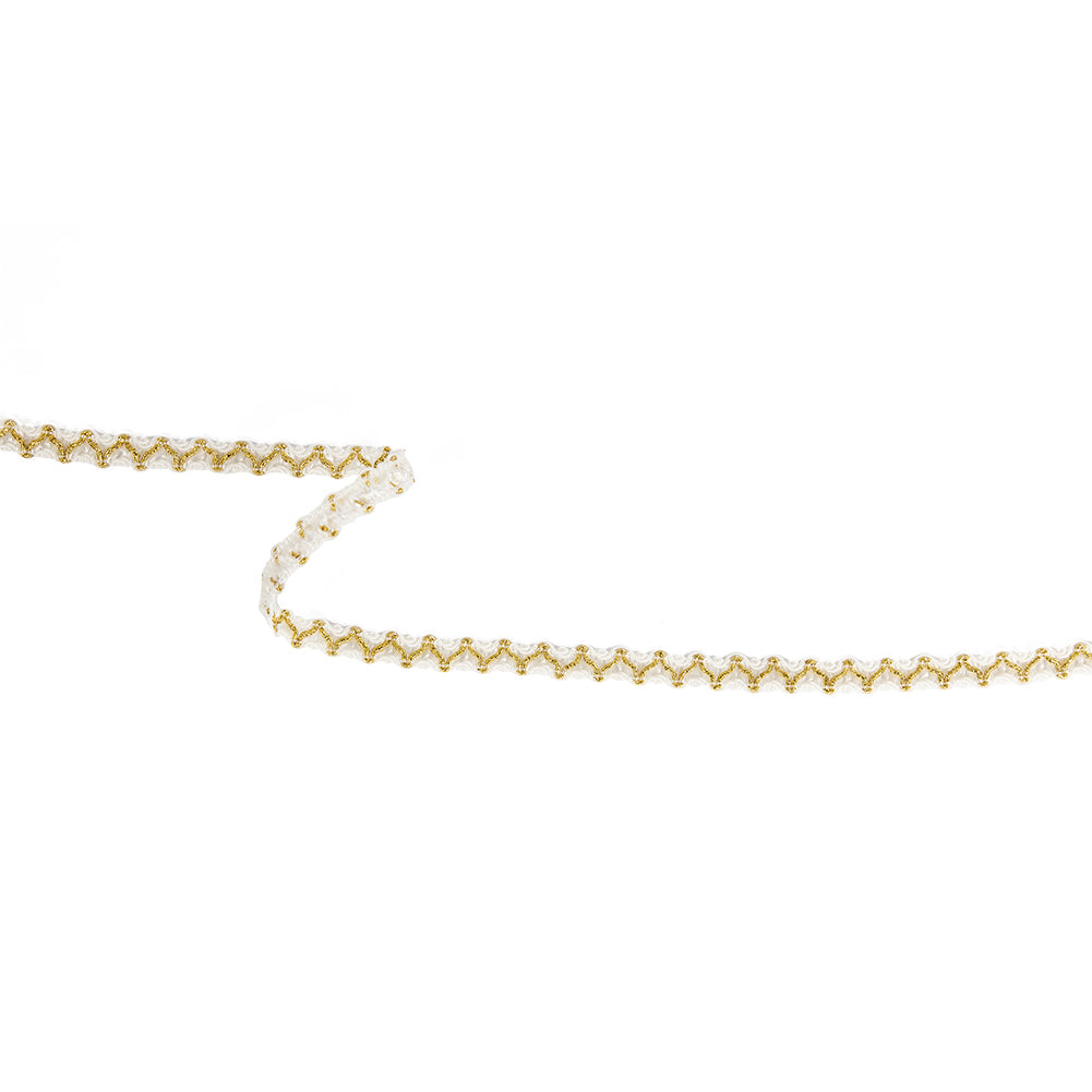 White and Metallic Gold Gimp Braided Trim - 0.375" White and Metallic Gold Gimp Braided Trim - 0.375"
