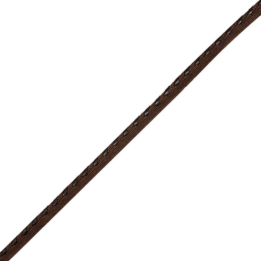 Reunion and Marrone Leather Twisted Braid with Lip - 0.4" Reunion and Marrone Leather Twisted Braid with Lip - 0.4"