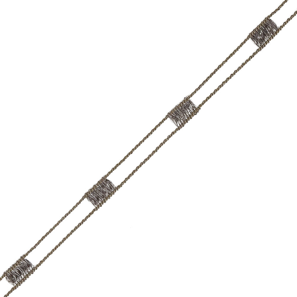 Dark Mushroom Fine Rail Lace Trimming - 0.2" Detail Dark Mushroom Fine Rail Lace Trimming - 0.2" Detail