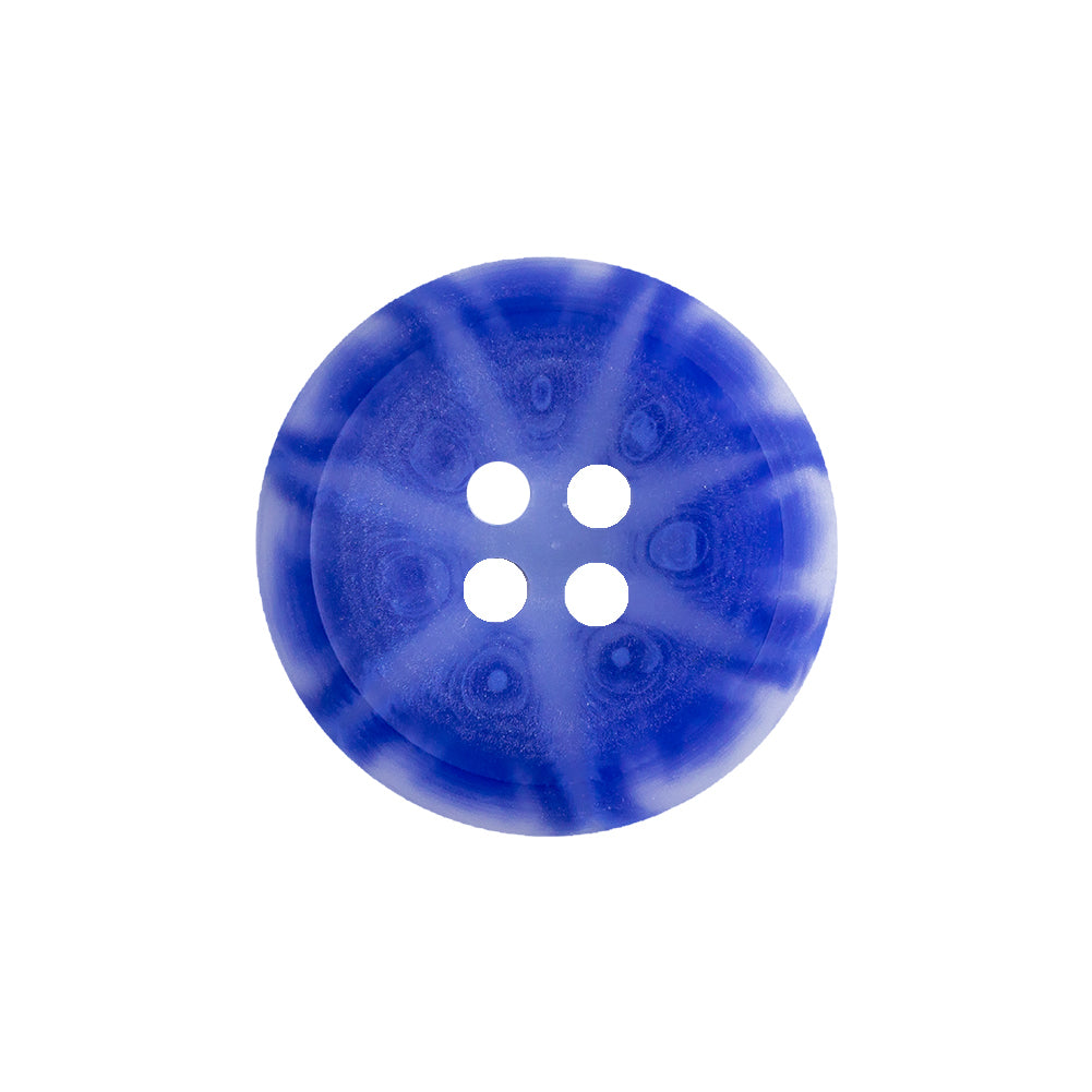 Transparent and Blue Swirls 4-Hole Saucer Button - 36L/23mm Transparent and Blue Swirls 4-Hole Saucer Button - 36L/23mm