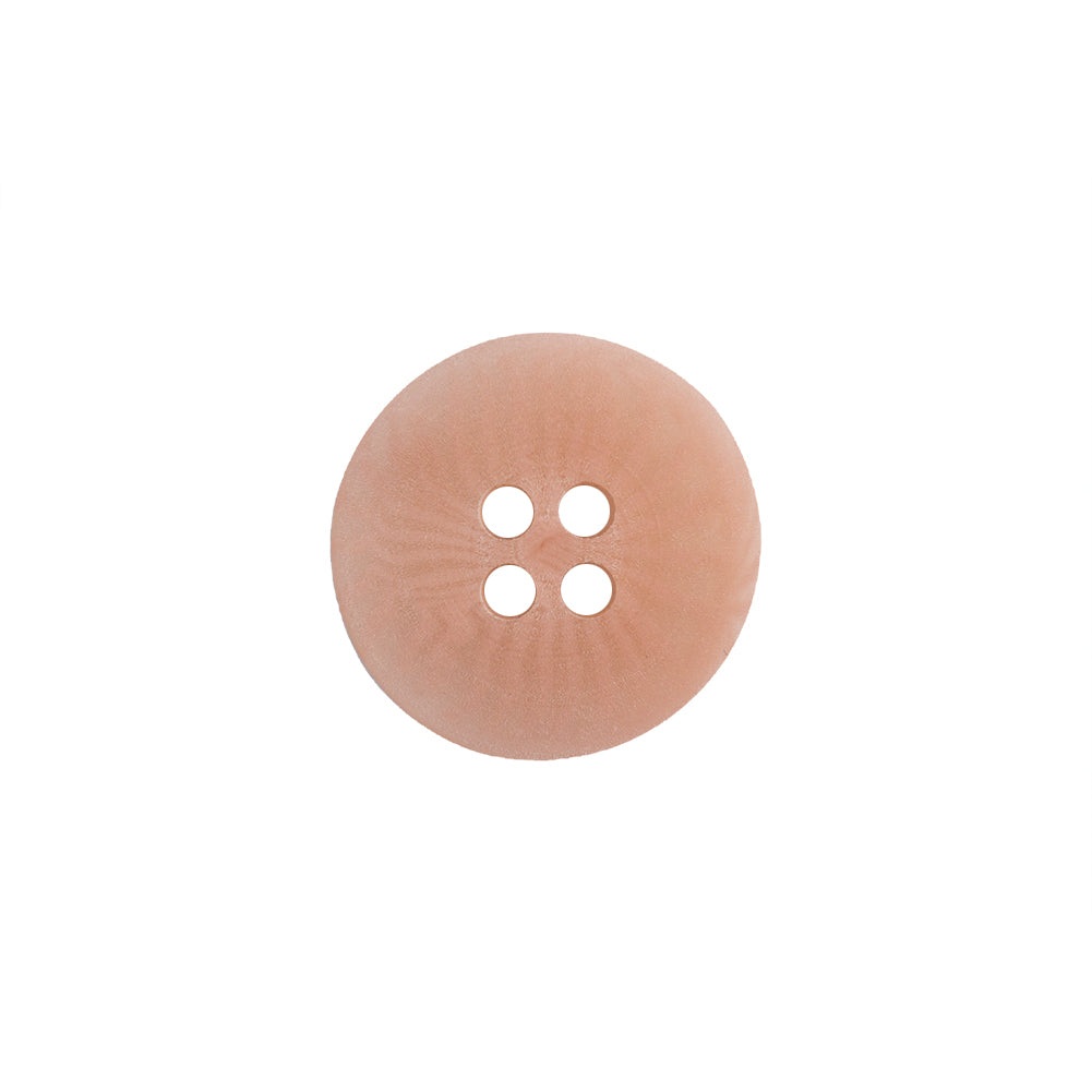 Transparent and Peach Swirls 4-Hole Low Convex Top Button - 24L/15mm Detail Transparent and Peach Swirls 4-Hole Low Convex Top Button - 24L/15mm Detail