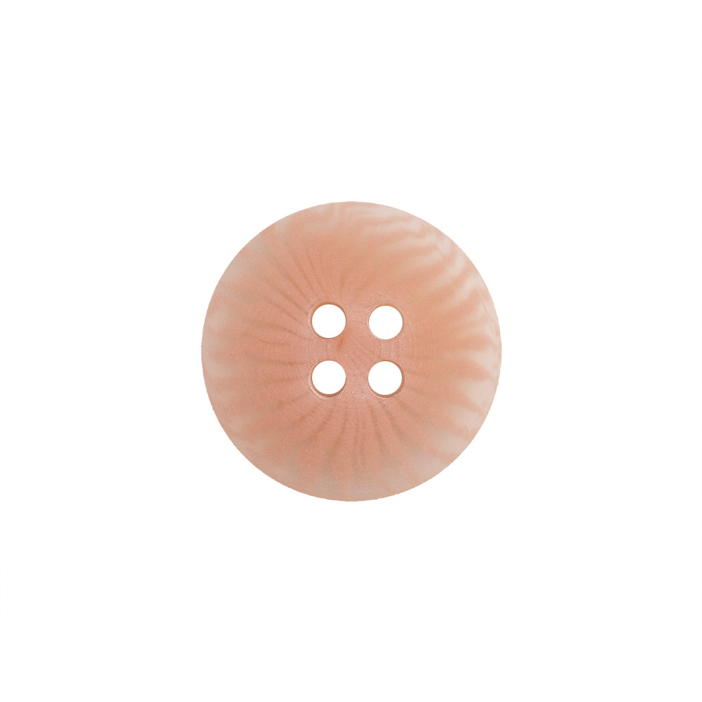 Transparent and Peach Swirls 4-Hole Low Convex Top Button - 28L/18mm Detail Transparent and Peach Swirls 4-Hole Low Convex Top Button - 28L/18mm Detail