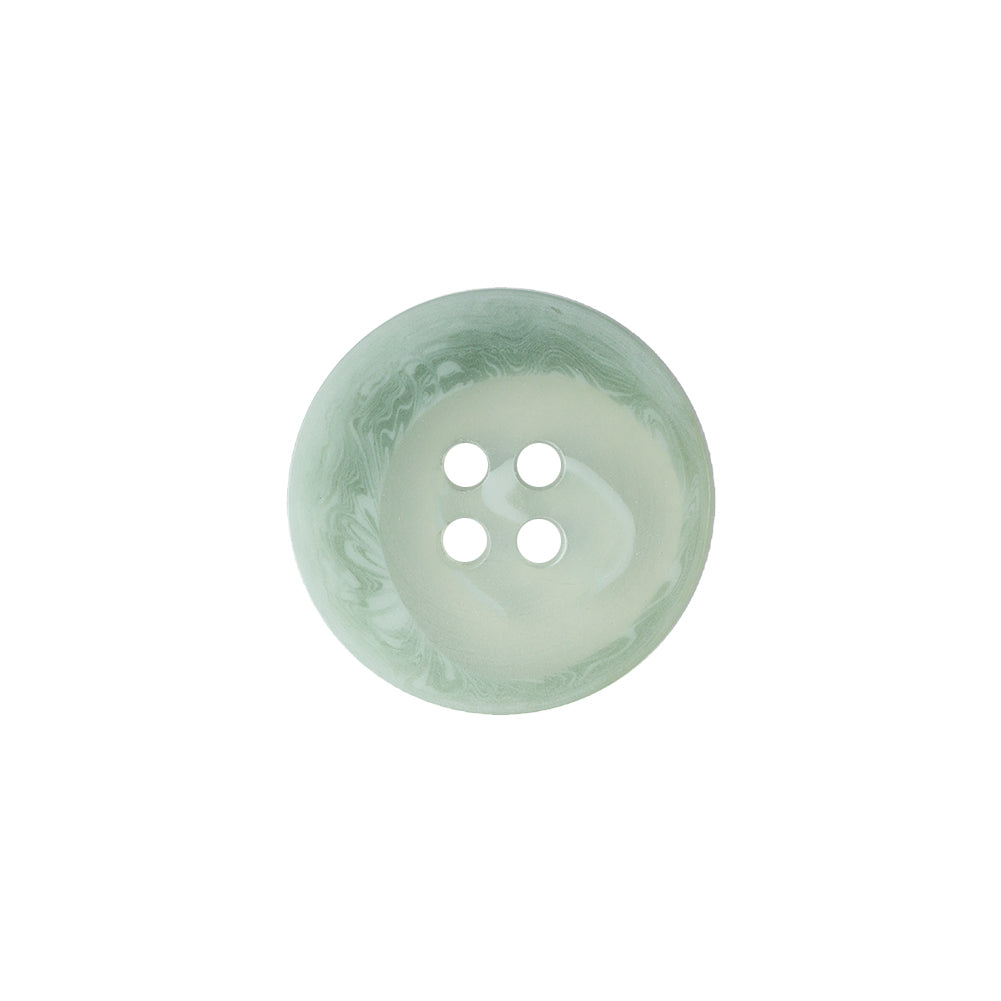 Transparent and Peridot Swirl 4-Hole Low Convex Button - 28L/18mm Detail Transparent and Peridot Swirl 4-Hole Low Convex Button - 28L/18mm Detail
