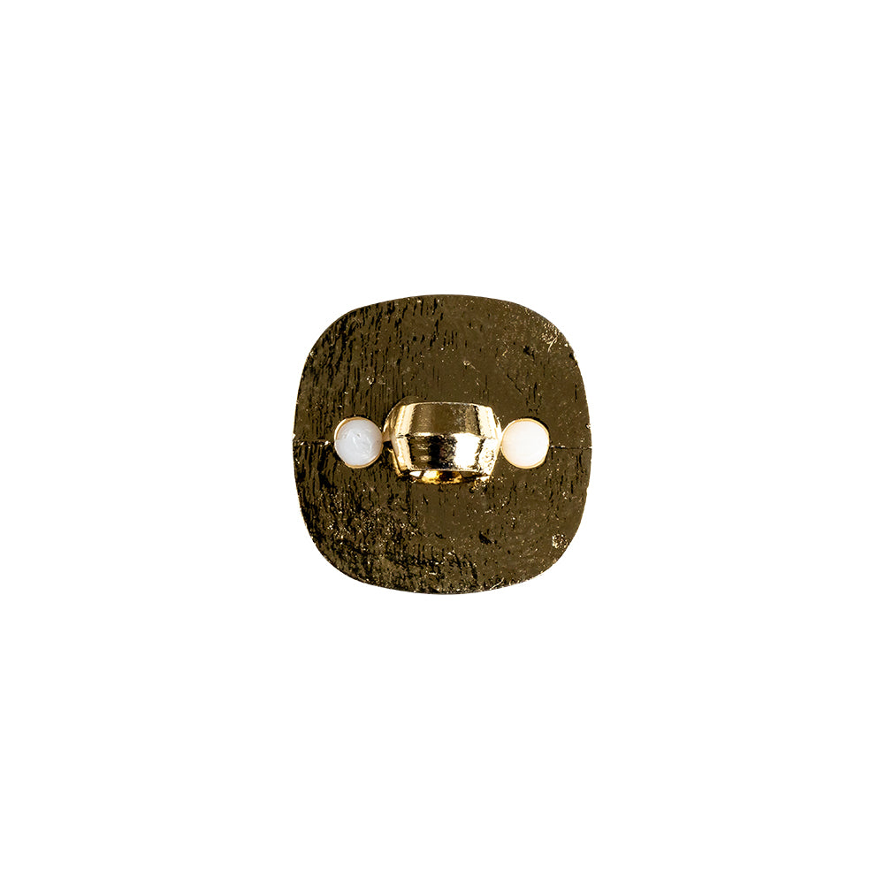 White and Gold 2-Piece Dome-Shaped Rounded Square Shank Back Button - 24L/15mm Detail White and Gold 2-Piece Dome-Shaped Rounded Square Shank Back Button - 24L/15mm Detail