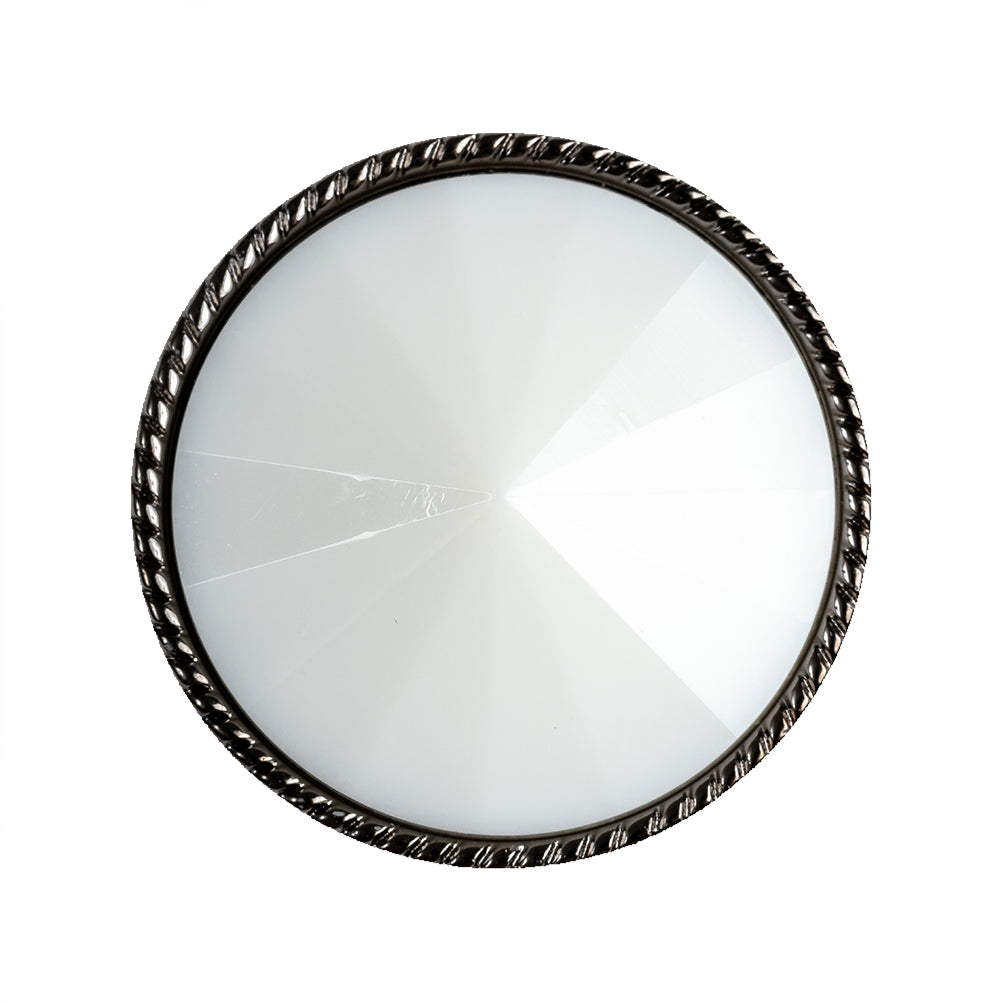 White and Gunmetal 2-Piece Cone-Shaped Shank Back Button - 45L/29mm White and Gunmetal 2-Piece Cone-Shaped Shank Back Button - 45L/29mm