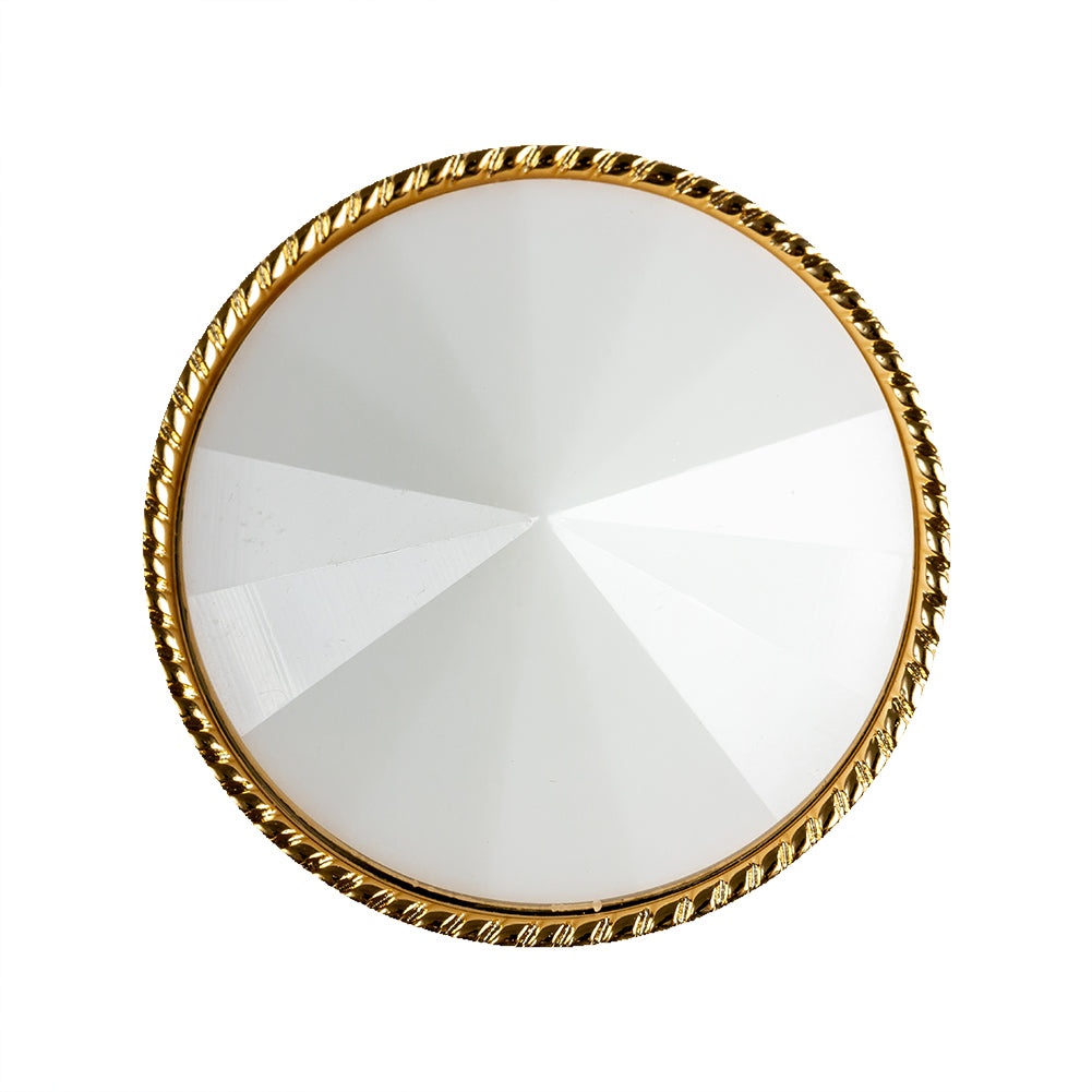 White and Gold 2-Piece Cone-Shaped Shank Back Button - 45L/29mm White and Gold 2-Piece Cone-Shaped Shank Back Button - 45L/29mm