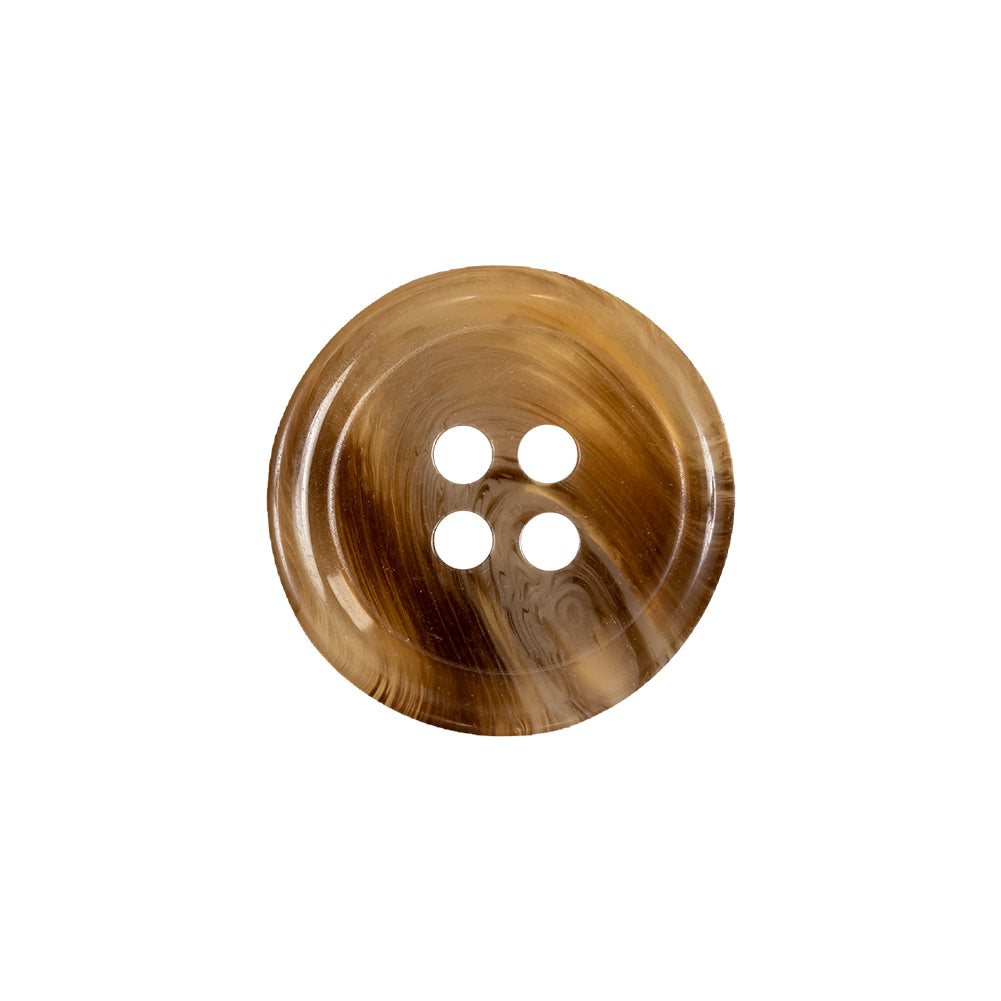 Brown, Beige and White Translucent Swirl 4-Hole Plastic Button - 32L/20mm Brown, Beige and White Translucent Swirl 4-Hole Plastic Button - 32L/20mm