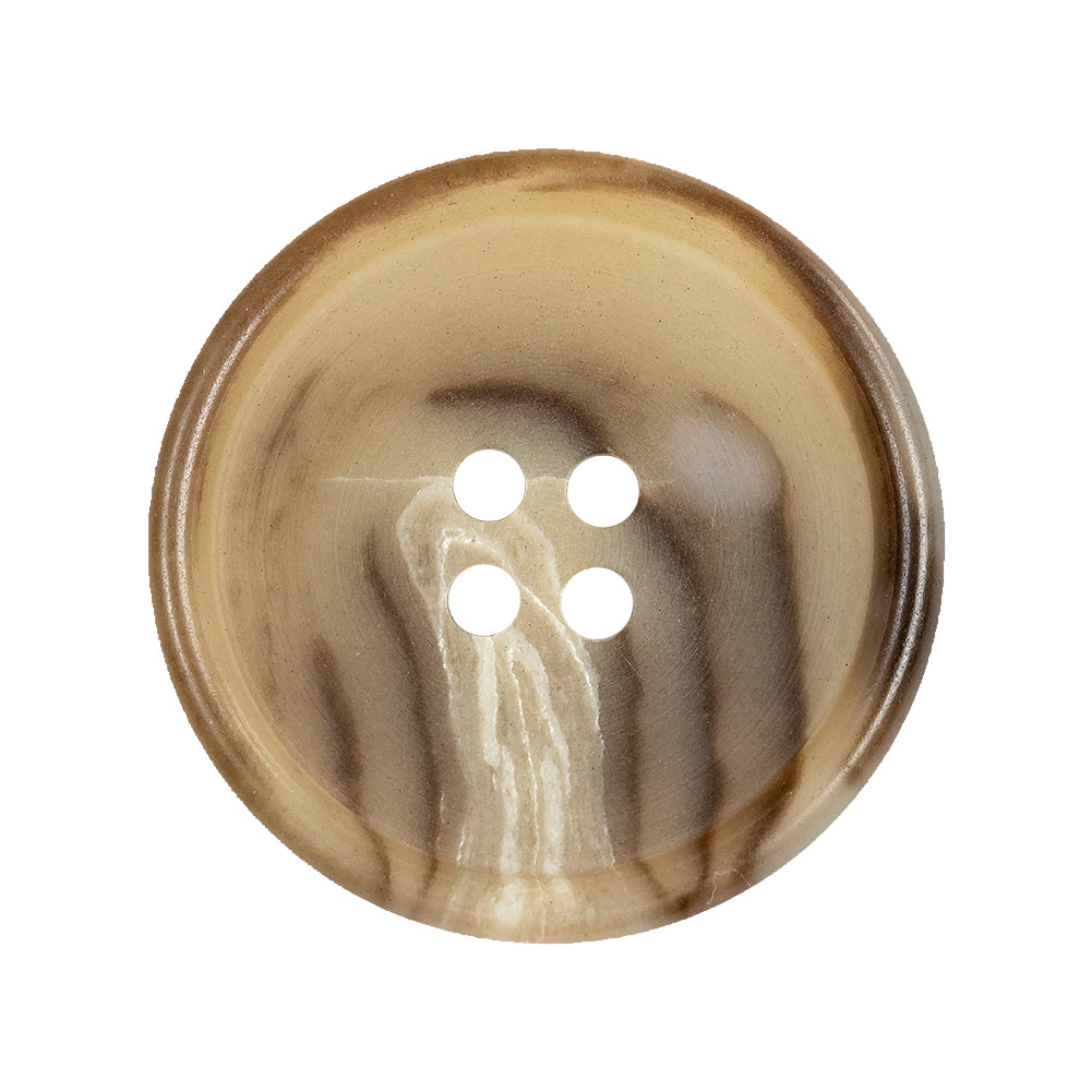 Caribou, Incense and White Abstract 4-Hole Tire Rimmed Plastic Button - 44L/28mm Caribou, Incense and White Abstract 4-Hole Tire Rimmed Plastic Button - 44L/28mm
