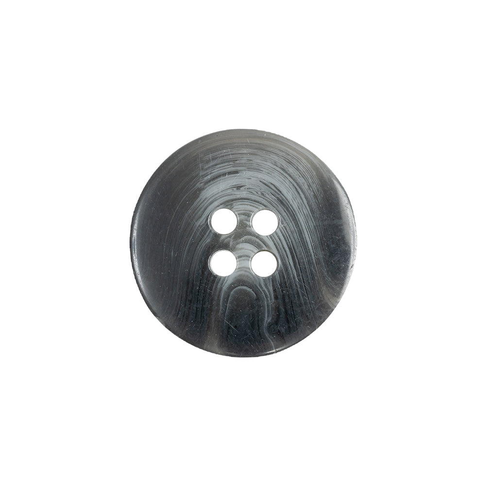 Charcoal, Silver Cloud and Translucent Swirl 4-Hole Low Convex Plastic Button - 32L/20mm Charcoal, Silver Cloud and Translucent Swirl 4-Hole Low Convex Plastic Button - 32L/20mm