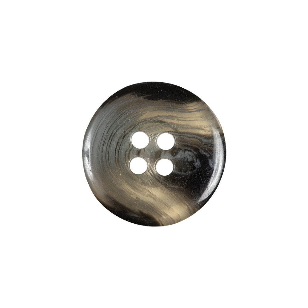 Charcoal and Dove Gray Translucent Swirl 4-Hole Shallow Plate Button - 32L/20mm Detail Charcoal and Dove Gray Translucent Swirl 4-Hole Shallow Plate Button - 32L/20mm Detail