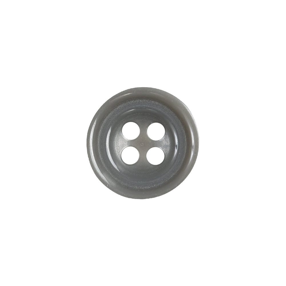 Matte Frost Gray 4-Hole Shallow Plate Plastic Button - 24L/15mm Matte Frost Gray 4-Hole Shallow Plate Plastic Button - 24L/15mm