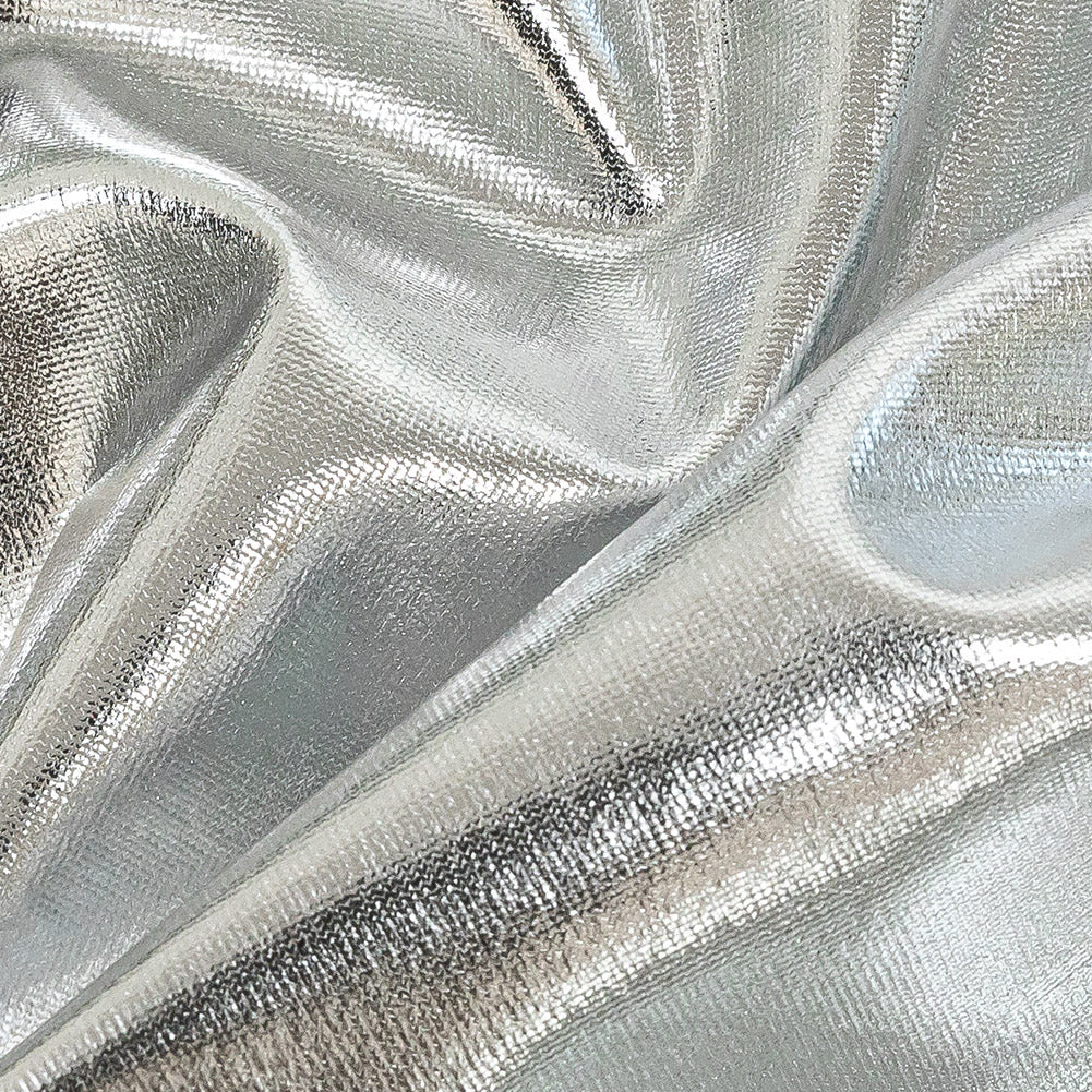 All-Over Foil Faux Leather Spandex - Silver - Curitiba Collection All-Over Foil Faux Leather Spandex - Silver - Curitiba Collection