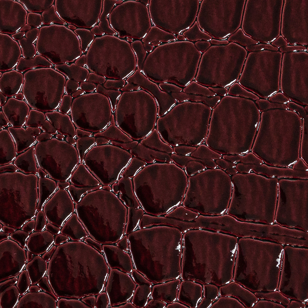 Faux Crocodile Patent Leather - Burgundy - Brisbane Collection Faux Crocodile Patent Leather - Burgundy - Brisbane Collection