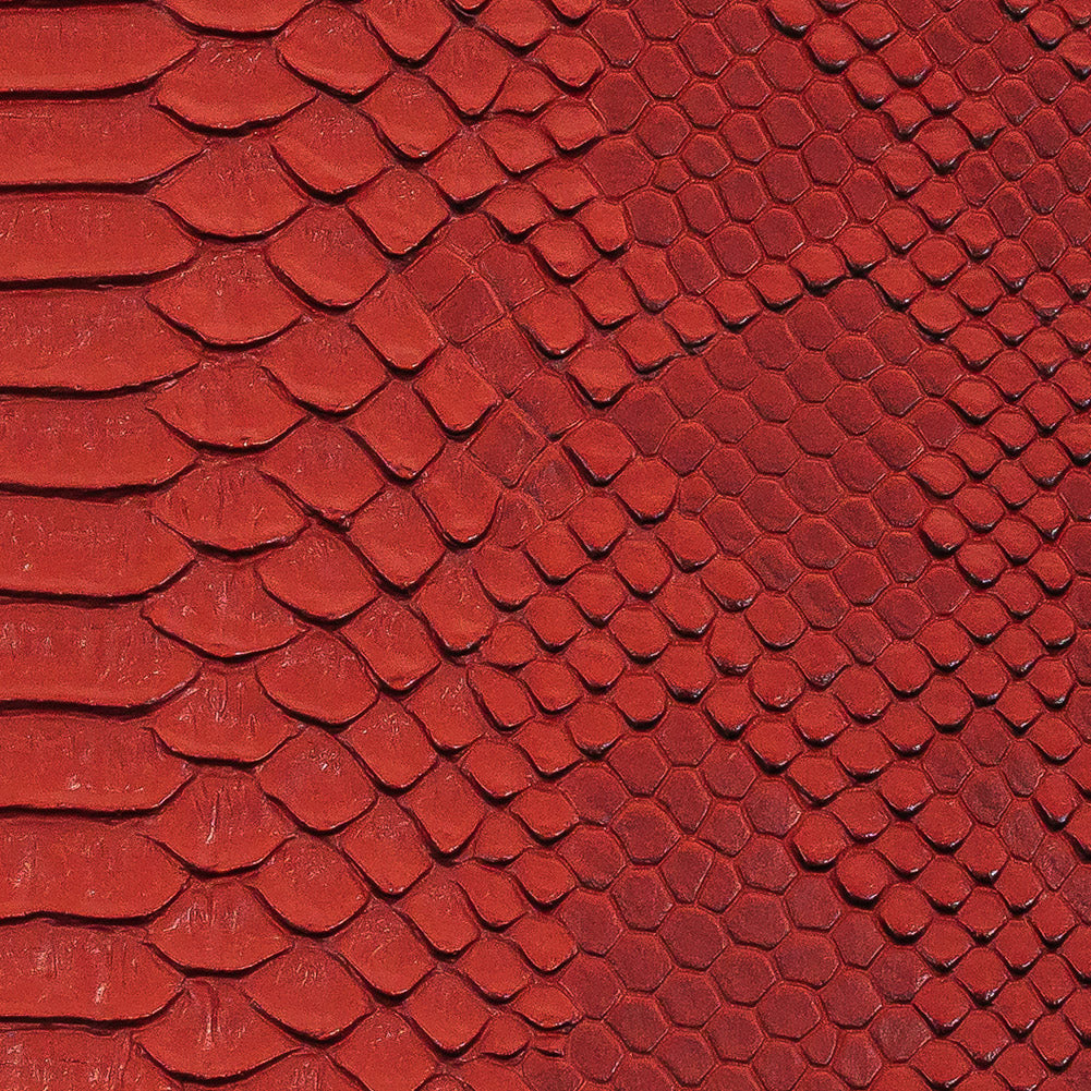 Python Embossed Vinyl - Pompeian Red Detail