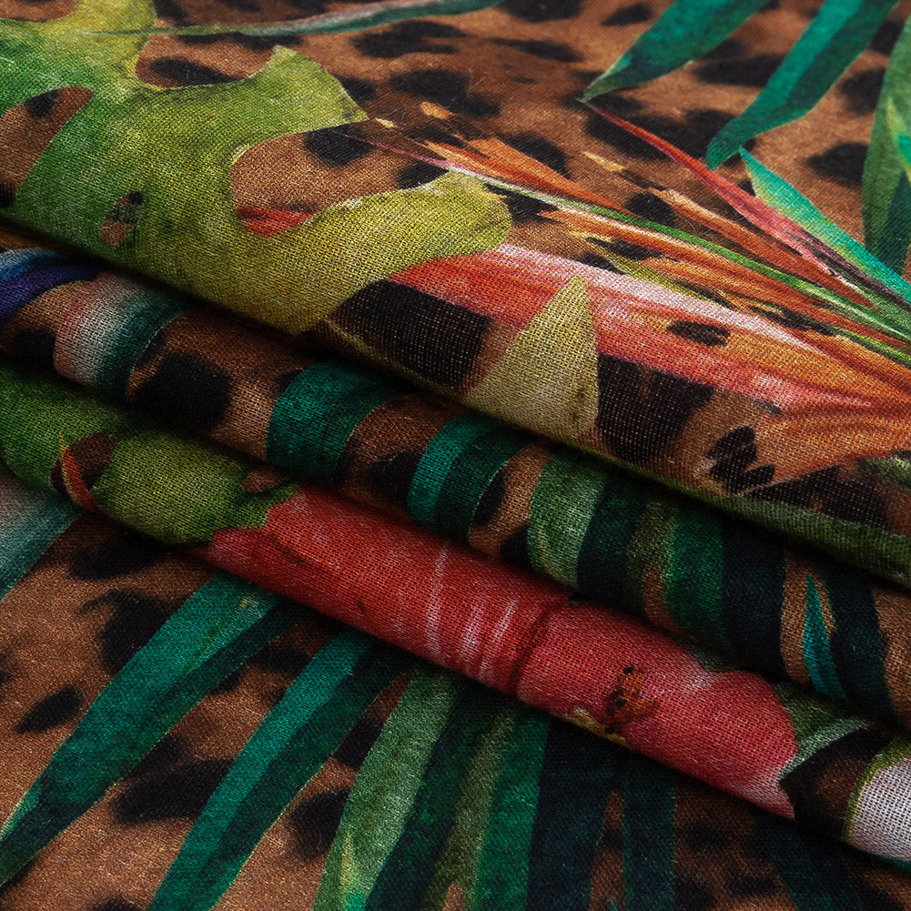 Mercerized Organic Egyptian Cotton Voile - Foliage and Fauna - Toulouse Collection Mercerized Organic Egyptian Cotton Voile - Foliage and Fauna - Toulouse Collection