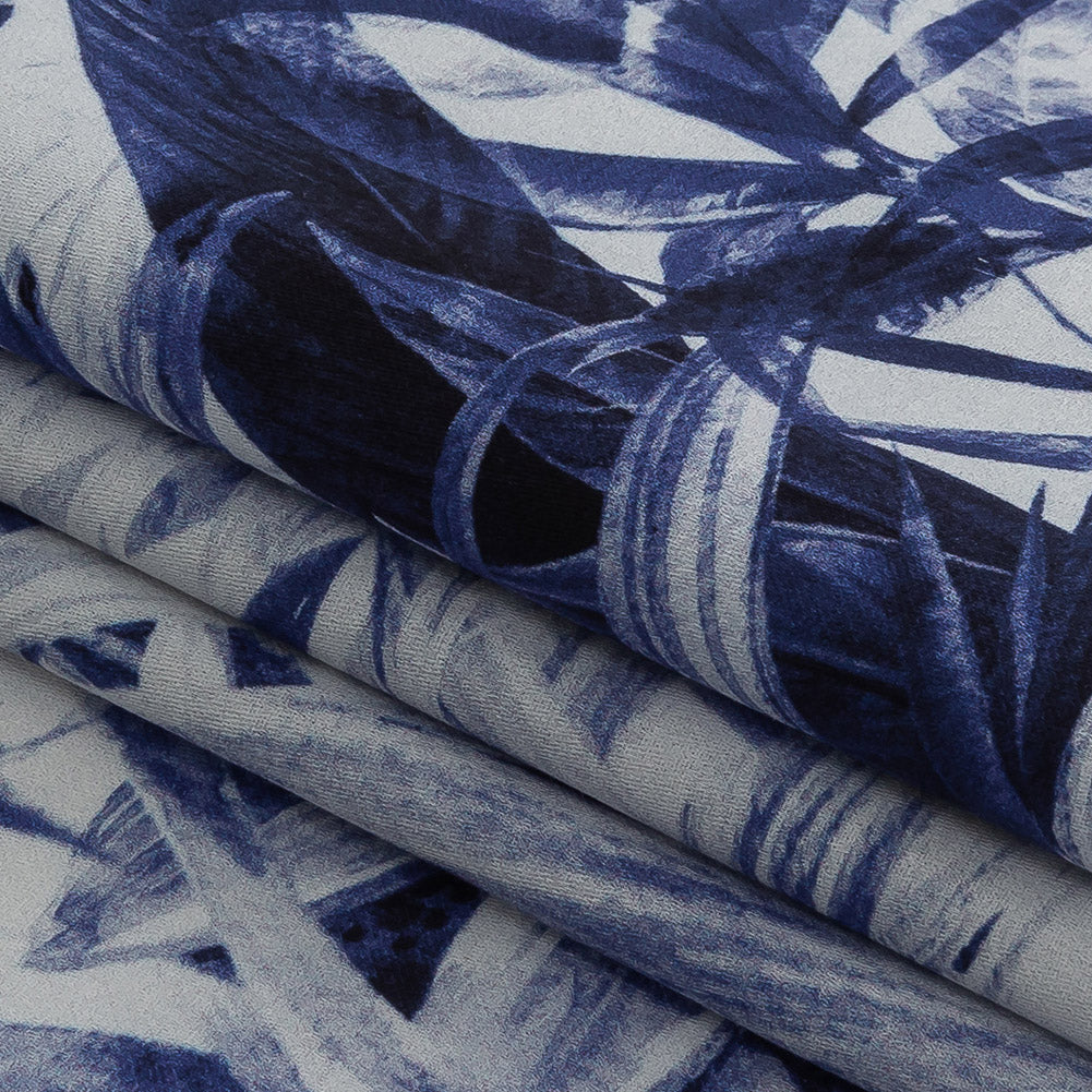 Mercerized Organic Egyptian Cotton Shirting - Blue and Cool Gray Tropical Oasis - Ravello Collection Mercerized Organic Egyptian Cotton Shirting - Blue and Cool Gray Tropical Oasis - Ravello Collection