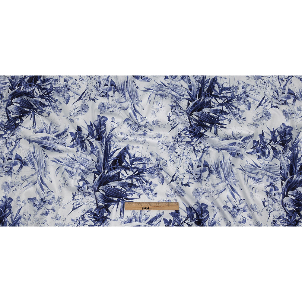 Mercerized Organic Egyptian Cotton Shirting - Blue and Cool Gray Tropical Oasis - Ravello Collection Mercerized Organic Egyptian Cotton Shirting - Blue and Cool Gray Tropical Oasis - Ravello Collection