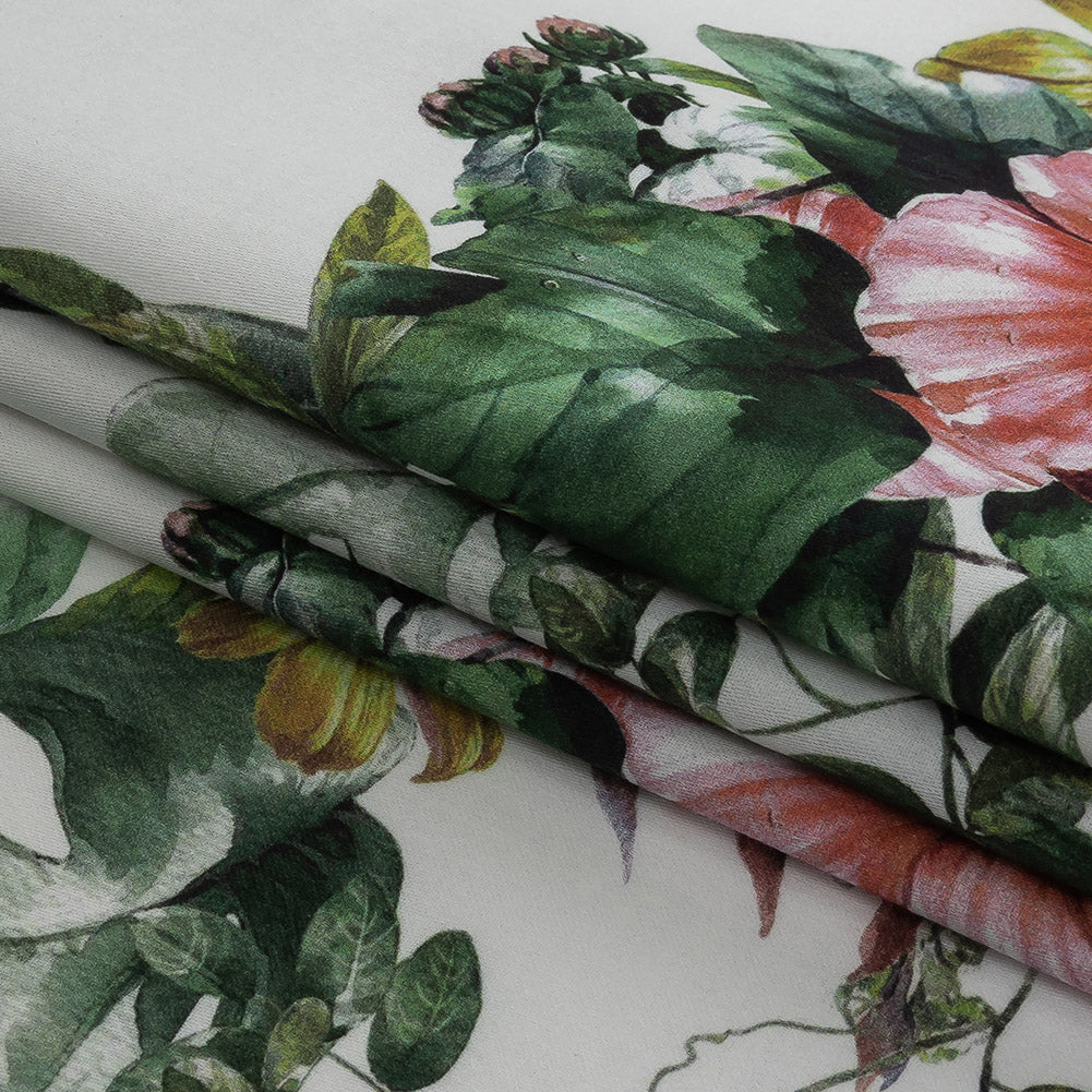 Mercerized Organic Egyptian Cotton Shirting - Crabapple Florals and Foliage - Ravello Collection Mercerized Organic Egyptian Cotton Shirting - Crabapple Florals and Foliage - Ravello Collection