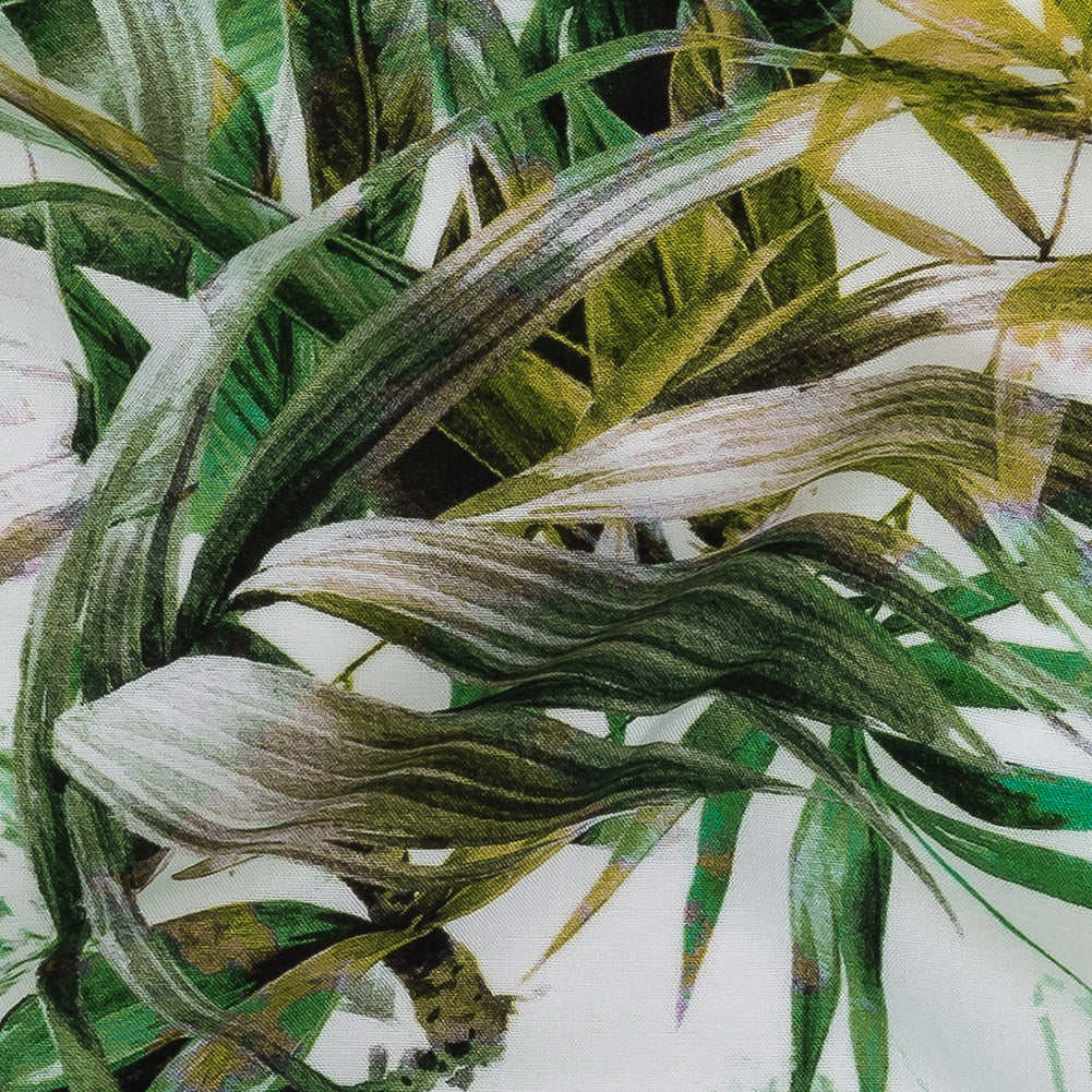 Organic Viscose Batiste - Green and Yellow Tropical Oasis - Loreto Collection Organic Viscose Batiste - Green and Yellow Tropical Oasis - Loreto Collection