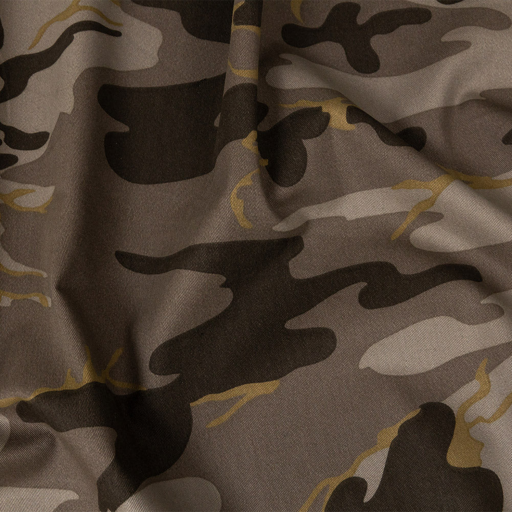 Liz Claiborne Dusty Brown and Lilac Camouflage Stretch Cotton Twill Liz Claiborne Dusty Brown and Lilac Camouflage Stretch Cotton Twill