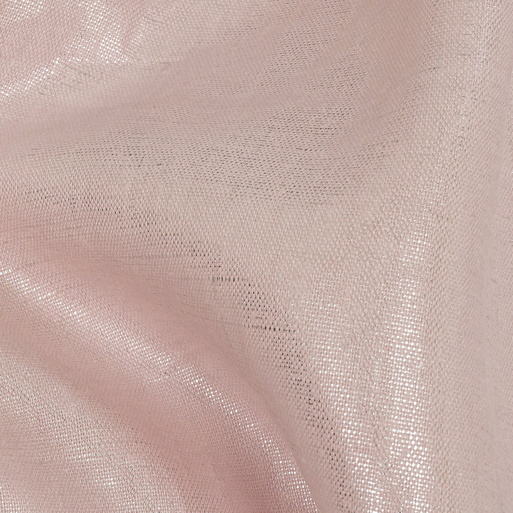 Medium Weight Linen Woven with Metallic Foiling - Light Pink and Silver - Bianca Collection Full Medium Weight Linen Woven with Metallic Foiling - Light Pink and Silver - Bianca Collection Full