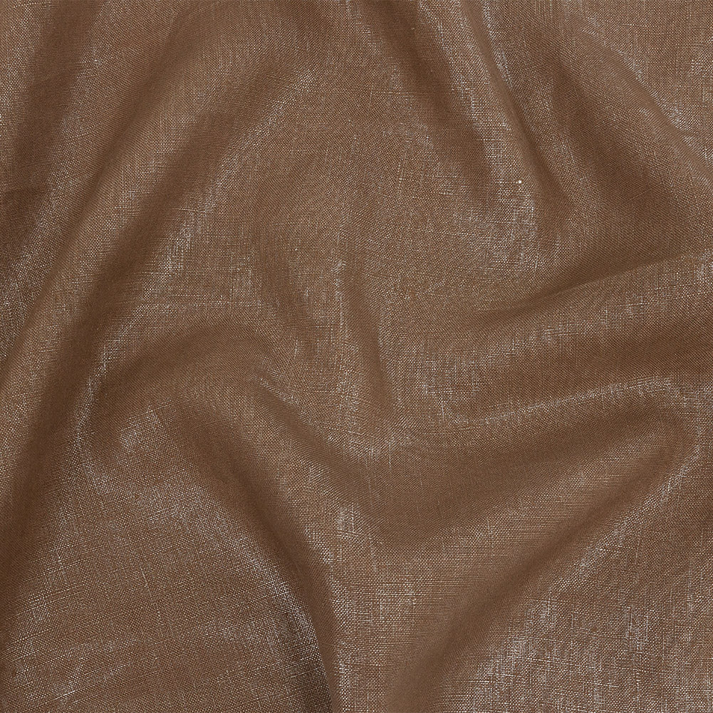 Medium Weight Linen Woven with Metallic Foiling - Raw Umber and Silver - Bianca Collection Medium Weight Linen Woven with Metallic Foiling - Raw Umber and Silver - Bianca Collection