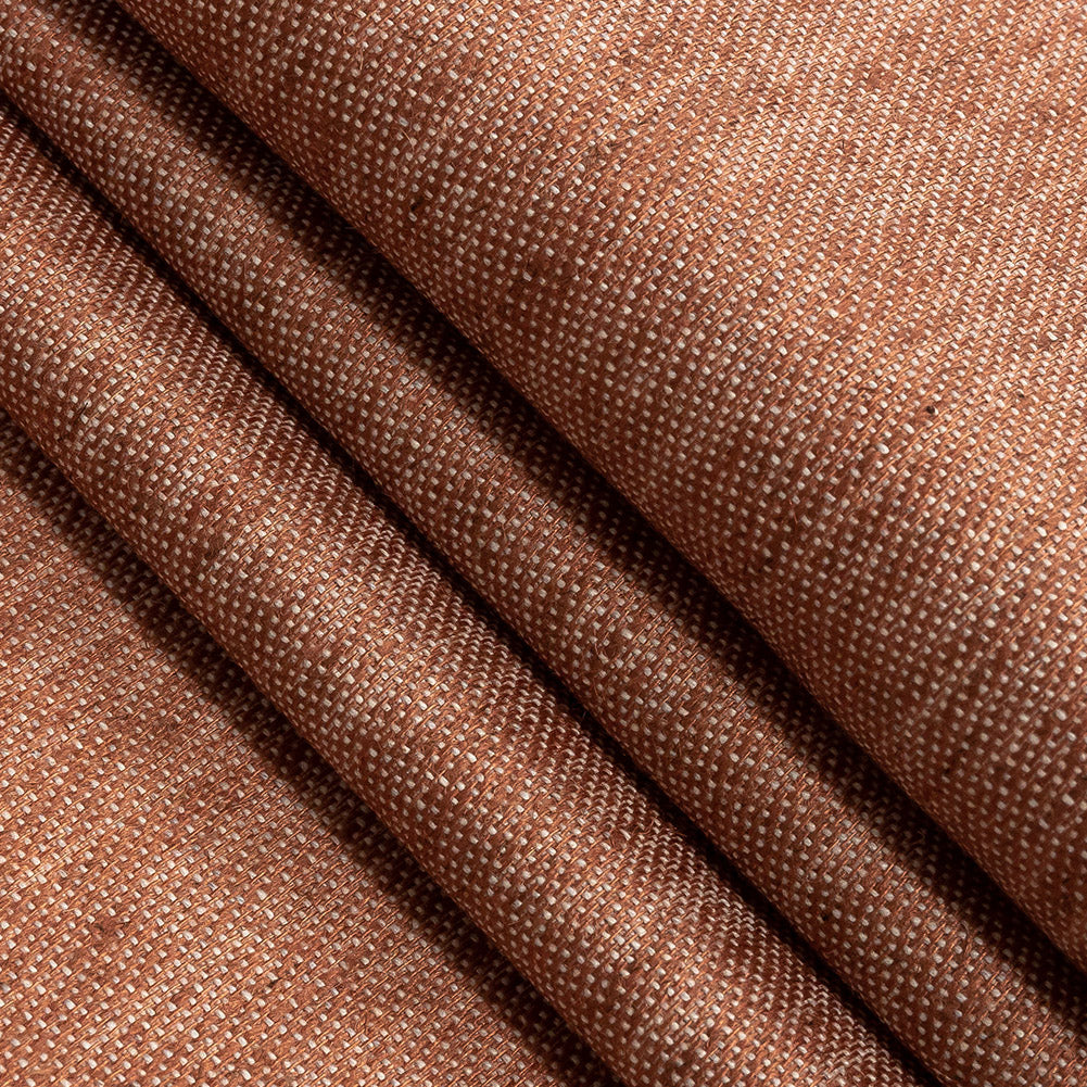 Cotton, Tencel and Linen Blended Woven - Heathered Cinnamon - Toledo Collection Folded Cotton, Tencel and Linen Blended Woven - Heathered Cinnamon - Toledo Collection Folded