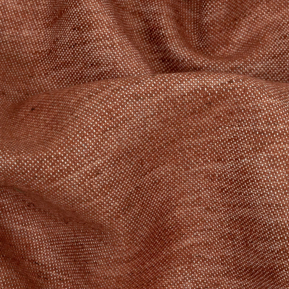 Cotton, Tencel and Linen Blended Woven - Heathered Cinnamon - Toledo Collection Detail Cotton, Tencel and Linen Blended Woven - Heathered Cinnamon - Toledo Collection Detail
