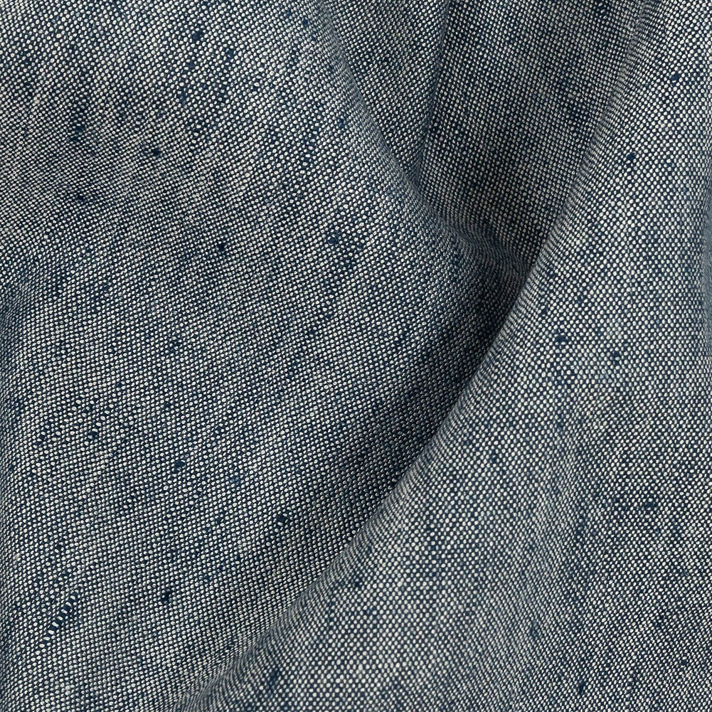 Heathered Denim Stretch Linen and Rayon Woven Detail Heathered Denim Stretch Linen and Rayon Woven Detail