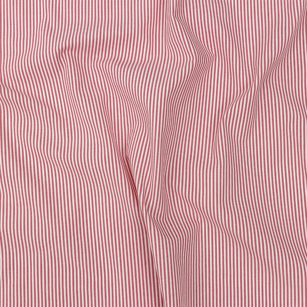 Pink and White Candy Striped Cotton Shirting Pink and White Candy Striped Cotton Shirting