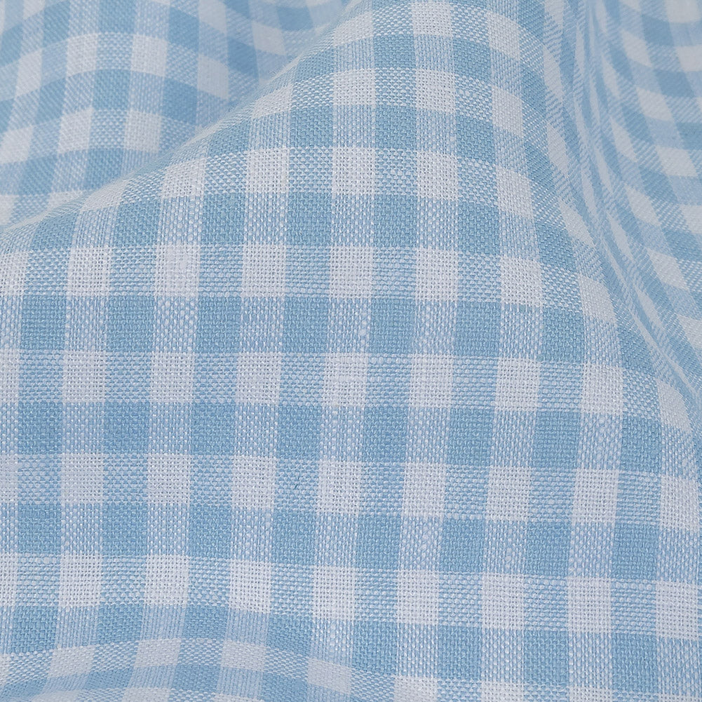 Linen Gingham - Cool Blue and White - Torres Collection Full Linen Gingham - Cool Blue and White - Torres Collection Full
