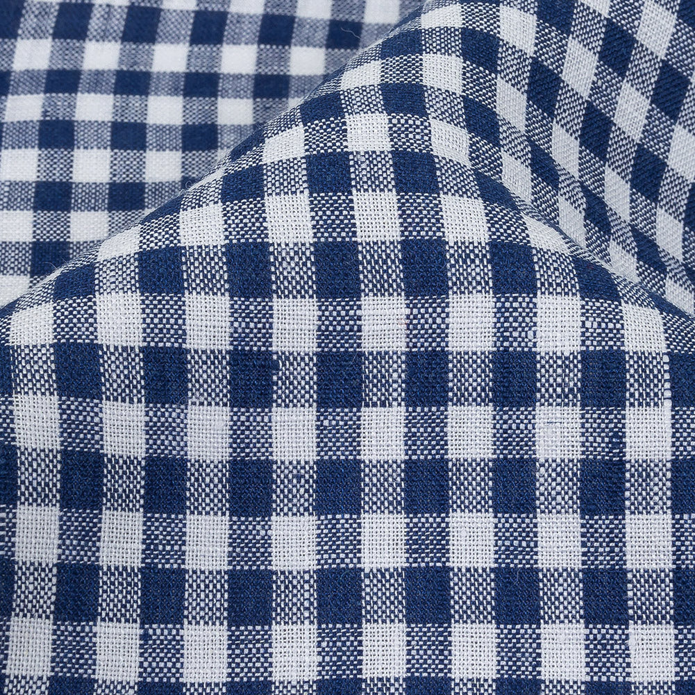 Linen Gingham - Twilight Blue and White - Torres Collection Full Linen Gingham - Twilight Blue and White - Torres Collection Full