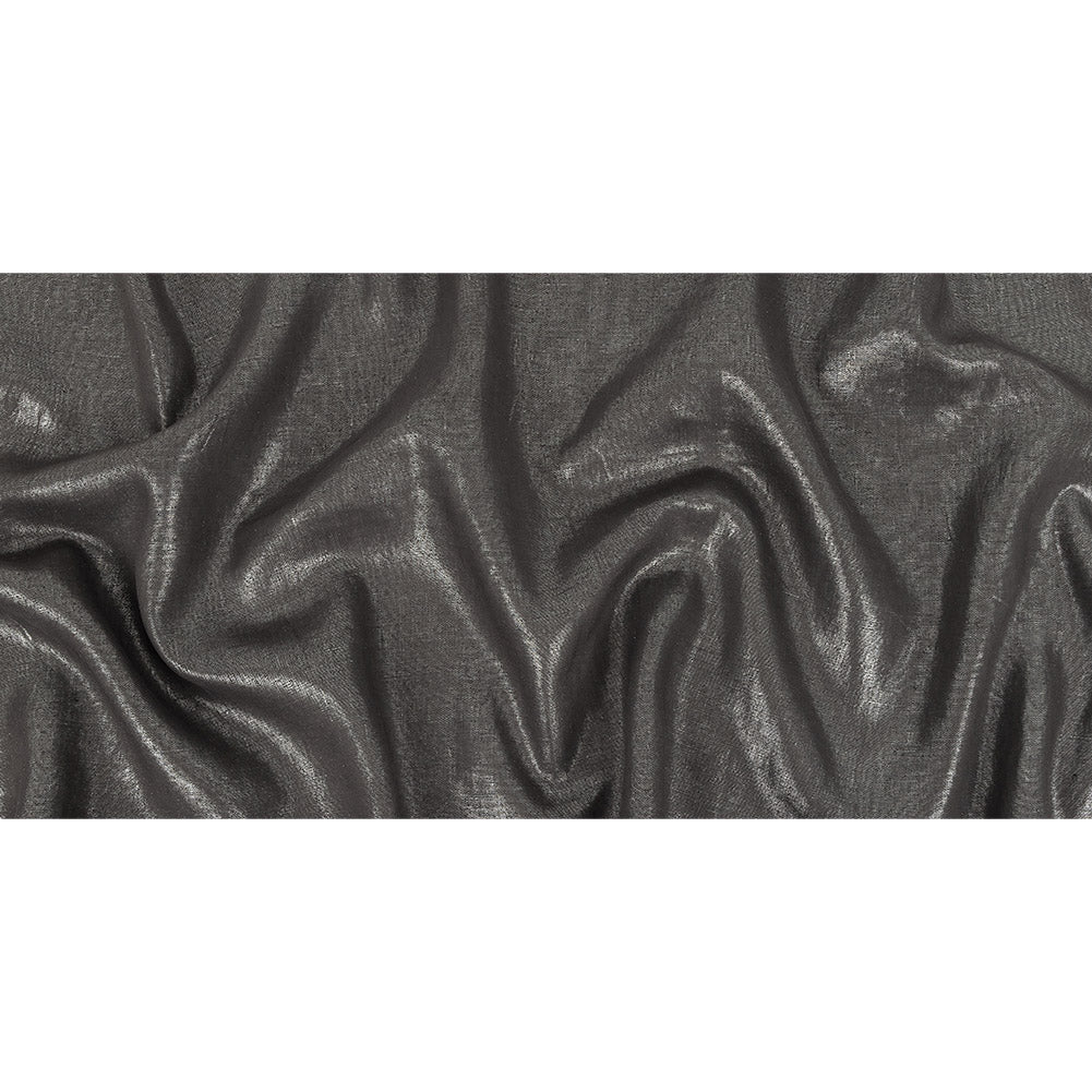 Medium Weight Linen Woven with Metallic Foiling - Smoke Gray and Silver - Bianca Collection Full Medium Weight Linen Woven with Metallic Foiling - Smoke Gray and Silver - Bianca Collection Full